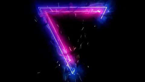 4k Retro Neon Triangle Motion Background Video stock 328469077