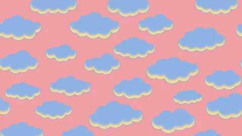 4K Retro Pop Art Clouds with Playful Motion Loop Video stock 346160496