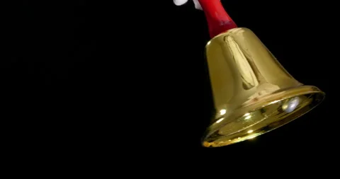 4K - Ring christmas bell. Slow motion Stock Footage 255568249