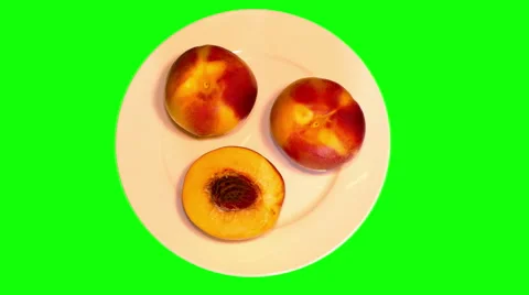 4k – Ripe nectarines on plate Stock-Footage 56222763