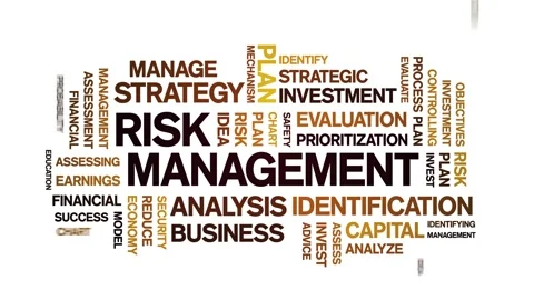 4k Risk Management Animated Tag Word Cloud,Text Design Animation seamless loop. Stock Footage 150620744