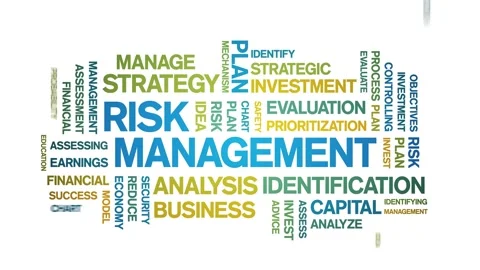 4k Risk Management Animated Tag Word Cloud,Text Design Animation seamless loop. Stock Footage 150620780