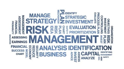 4k Risk Management Animated Tag Word Cloud,Text Design Animation seamless loop. Stock Footage 150620800
