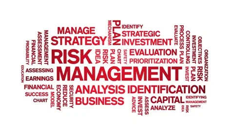 4k Risk Management Animated Tag Word Cloud,Text Design Animation seamless loop. Stock Footage 150620886