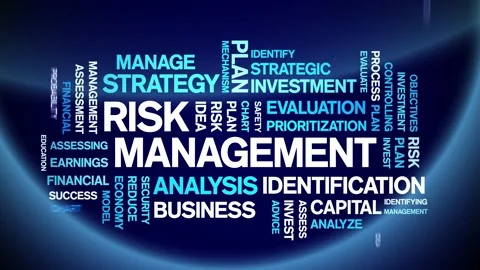 4k Risk Management Animated Tag Word Cloud,Text Design Animation seamless loop. Stock Footage 150622445