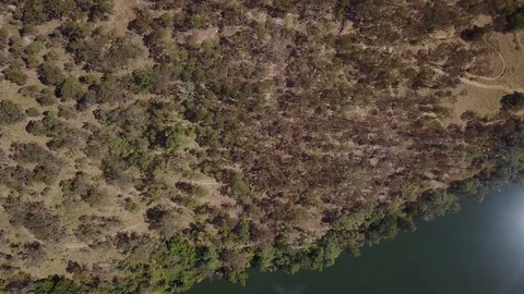4K River Flowing Through Dry Arid Mountains and Plains Stock-Footage 81196419
