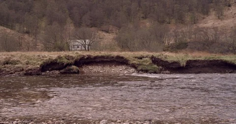 4K River in the Scottish Glen Coe Mountain Highlands. A Forest and Mountains. Stock Footage 93051546