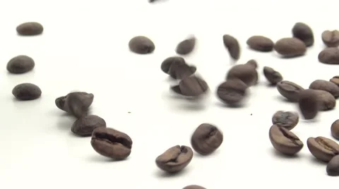 4k Roasted Coffee Beans Falling and Rota... | Stock Video | Pond5
