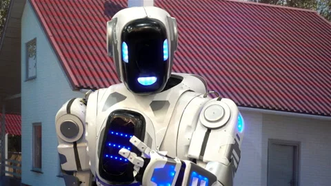 4K robot moving head and arms Stock Footage 127342275