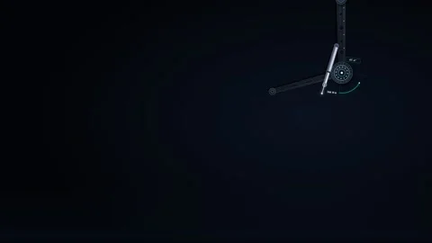 4K Robotics Joint Kinematics and Spatial Engineering HUD UI Loop 스톡 동영상 344642599
