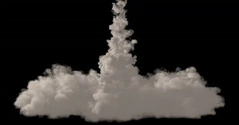 4K Rocket Launch wide shot Take off Smoke Blast off with matte  Stock Footage