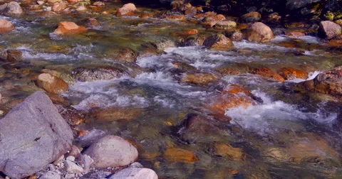 4K Rocks in Mountain River Stream, Summer Day Stock-Footage 41538630