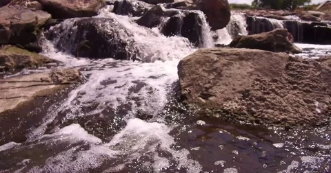 4K Rocks In Stream Video stock 79897117