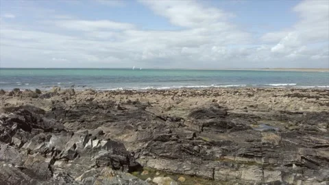 4k Rocky Shoreline Stock Footage 331463354