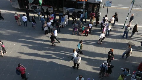 4k Rome Bus Stop timelapse Stock Footage 98327352