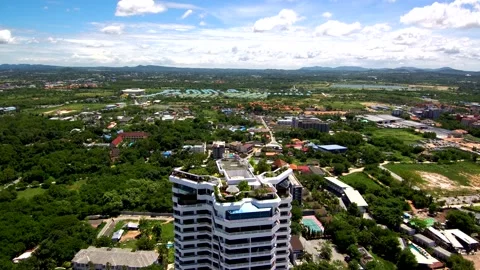 4K roof view of a high prestigious hotel on the coast of Thailand Stock Footage 136830596
