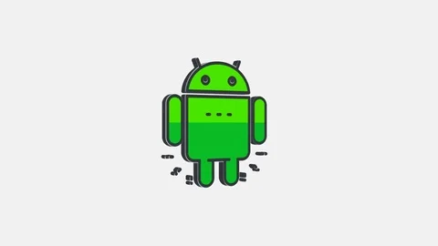 4k - Rotating 3d Android logo Video stock 72123111