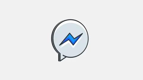 4k - Rotating 3d facebook messenger logo Stock Footage 72123210