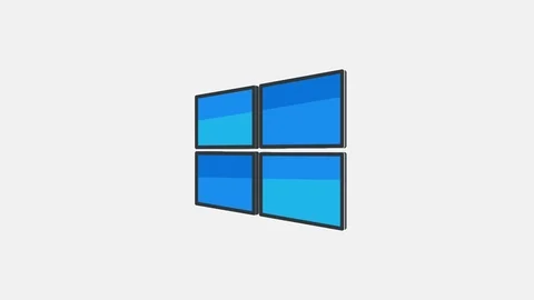 4k - Rotating 3d Microsoft Windows logo Stock Footage 72123088