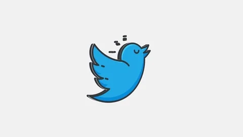 4k - Rotating 3d Twitter logo Stock Footage 72123098