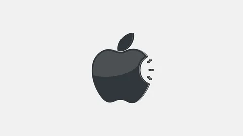 4k - Rotating apple 3d logo Stock Footage 72123112