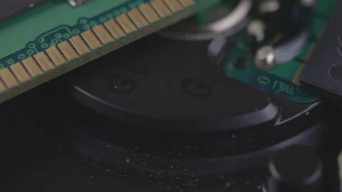 4K-Rotating Close Up Computer chips and Circuits Stock Footage 123090028