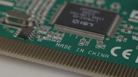 4K-Rotating Close Up Of Processor and Circuits Stock Footage 123090121