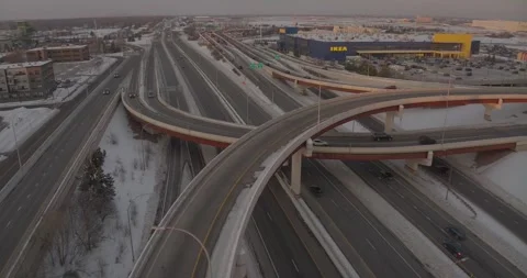 4K Rotating Drone Shot of Cedar And Lindau Near Mall Of America Bloomington MN Stock Footage 257417531