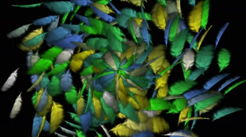 4k Rotating feathers fancy pattern. Stock Footage 49436588