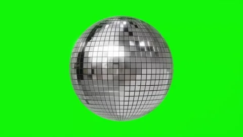 4K Rotating Mirror Disco Ball Isolated on Green Screen Background Video stock 332157072
