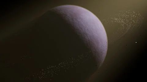 4K Rotating Sci-Fi Planet Animation | Deep Space Background Video stock 303283054