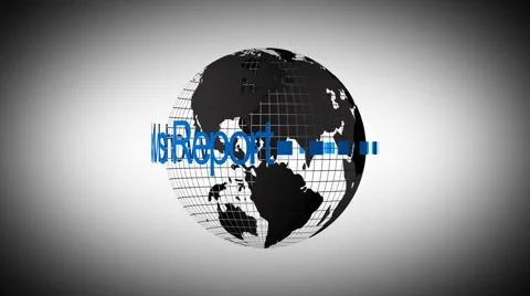 4k rotating world map grid with world news report loop Stock Footage 46369413