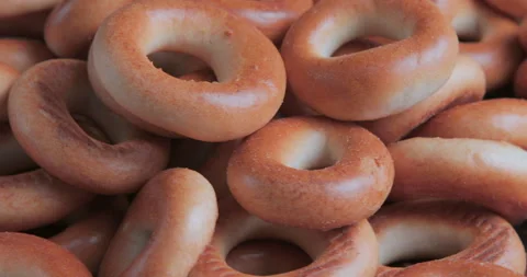 4k Rotation Bundle Of Bagels Stock-Footage 99817504