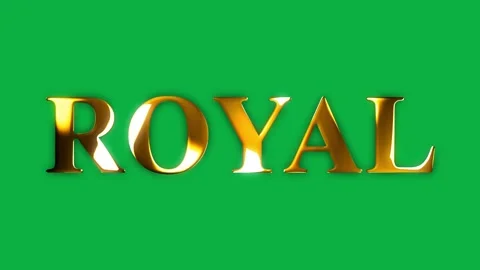 4k royal text gold effect animation with green screen Stock Footage 263333058