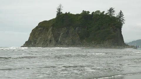 4K Ruby Beach Rugged Shorline Pacific Northwest Beach Stock Footage 109136338