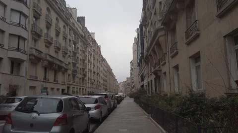4K Rue Cognacq Jay Empty Street Paris Video stock 127885050