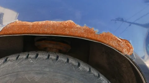 4K Rust Spot On Used Car Paint Stock Footage 50346197