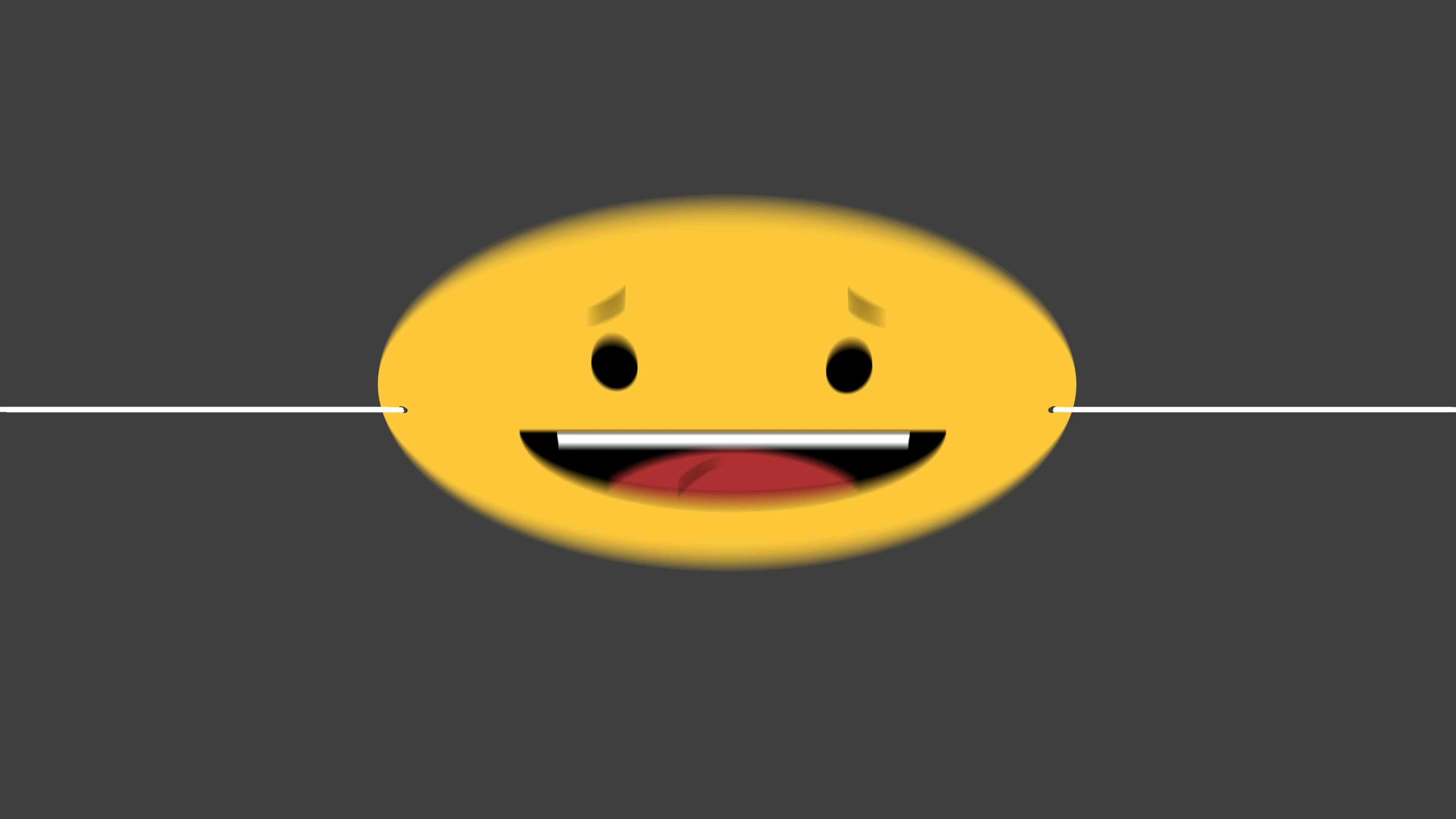 happy face emoji switches to blank face emoji (sad) 