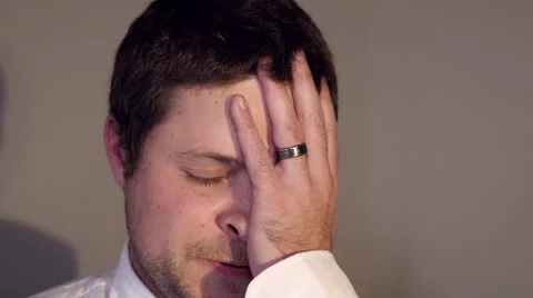 4k Sad Mans Face Stock Footage 40286372