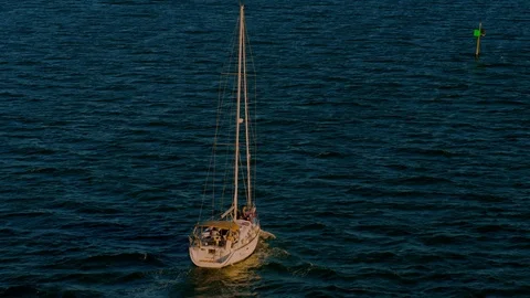 4K Sailboat at sunset. Stock Footage 89769418