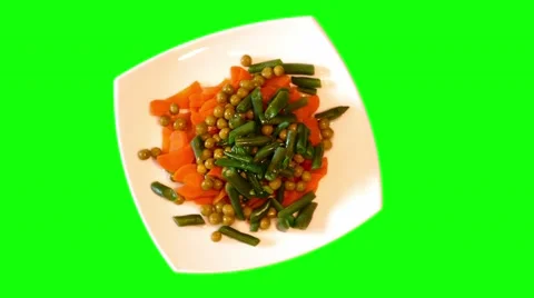 4k salad with string beans, carrot and green peas Stock Footage 49667918
