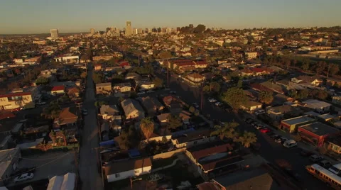 4k San Diego Neighborhood Fly Over Stock Footage
