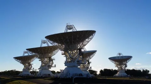 4K Satelite Dishes Telescope Compact Array - Space Science Stock Footage 41812883