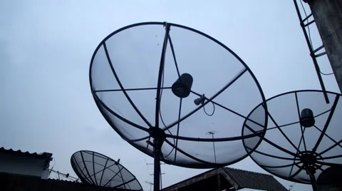 4k , Satellite Dishes on rooftop , timelapse Stock Footage 64703574