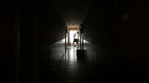 4K Scary Lunatic Sanitarium Corridor Yurei Ghost Apparition 1 Stock Footage