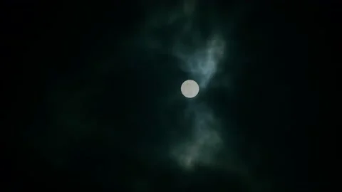 4k Scary Moonlit Sky Background | Stock Video | Pond5