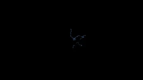 4K Scattered Arc Branch Lightning VFX Overlay on Black Screen Video stock 341461659