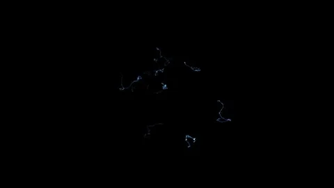 4K Scattered Electric Arc Branches VFX Overlay on Black Background 库存影片 343661463