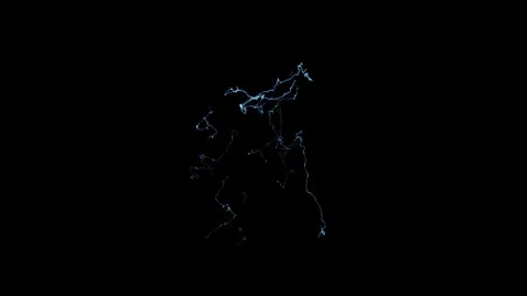 4K Scattered Electric Arc Branches VFX Overlay on Black Background Video stock 343661487