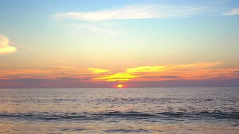 4k Scene of sunset tropical beach sea. New normal after covid-19. Phuket Thailan Stockbeeldmateriaal 144748257